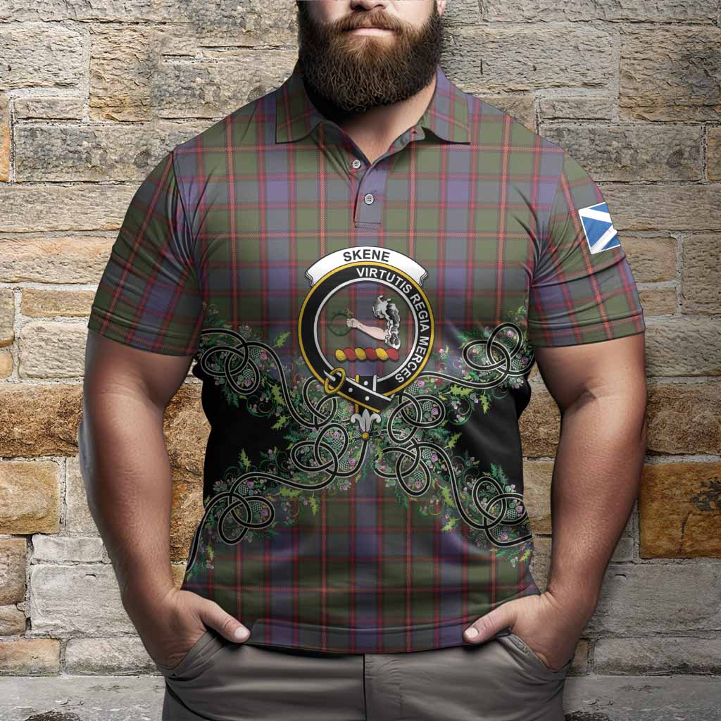 Skene Tartan Polo Shirt Thistle Scottish Spirit