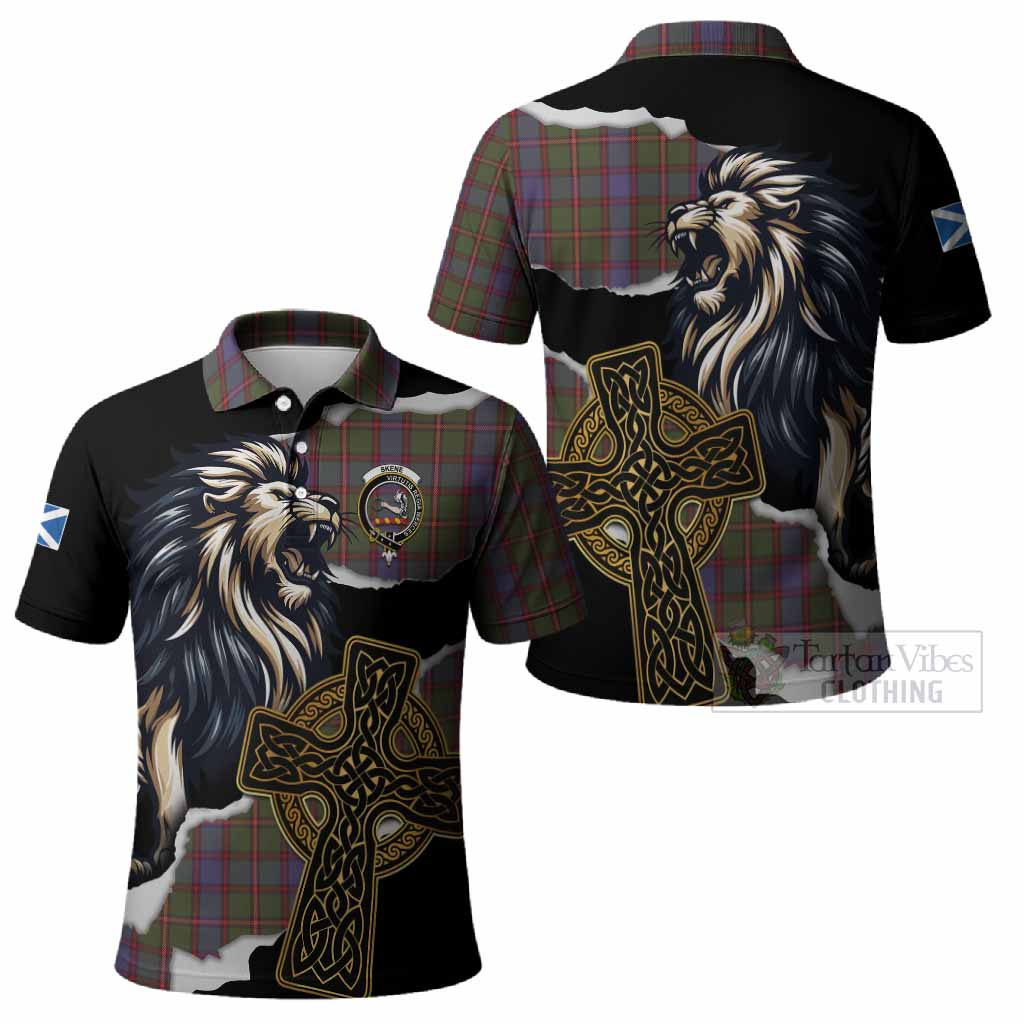 Skene Tartan Scottish Polo Shirt Lion Celtic Heritage