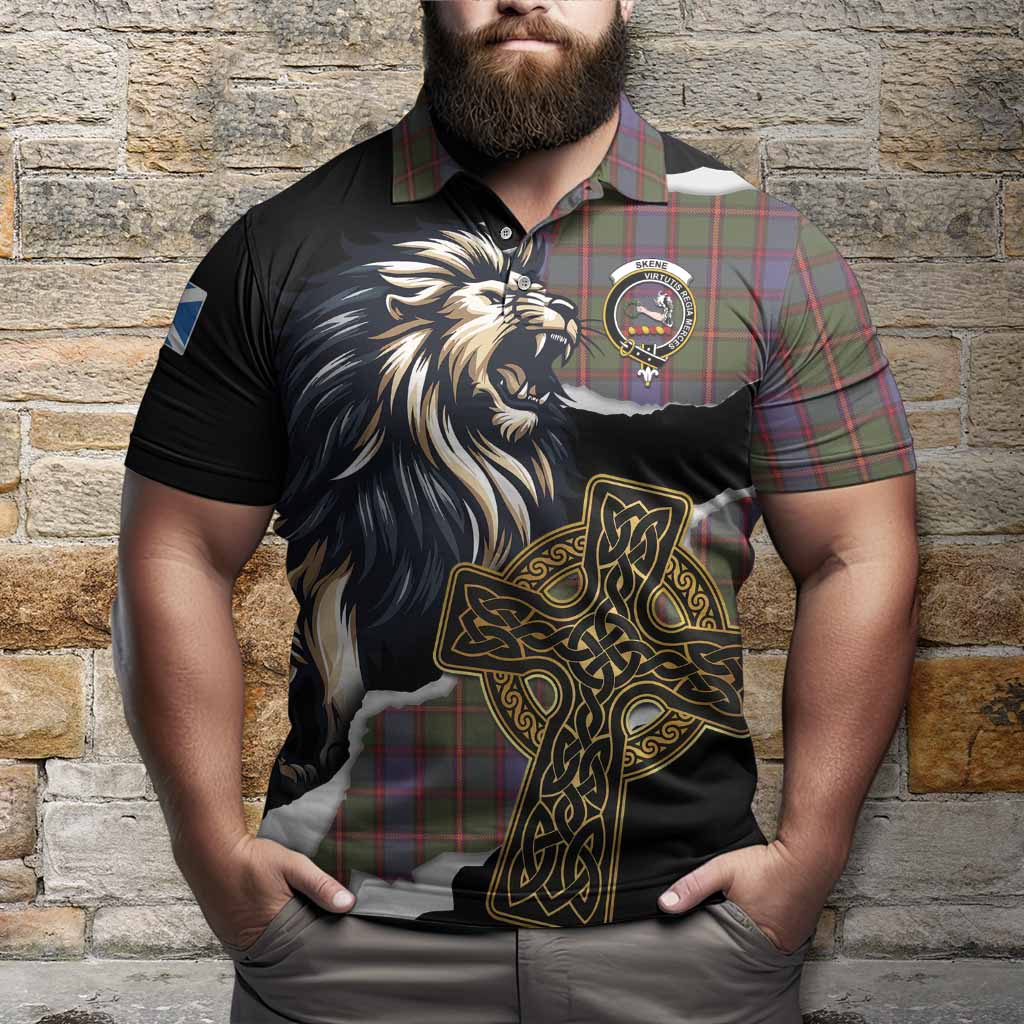 Skene Tartan Scottish Polo Shirt Lion Celtic Heritage