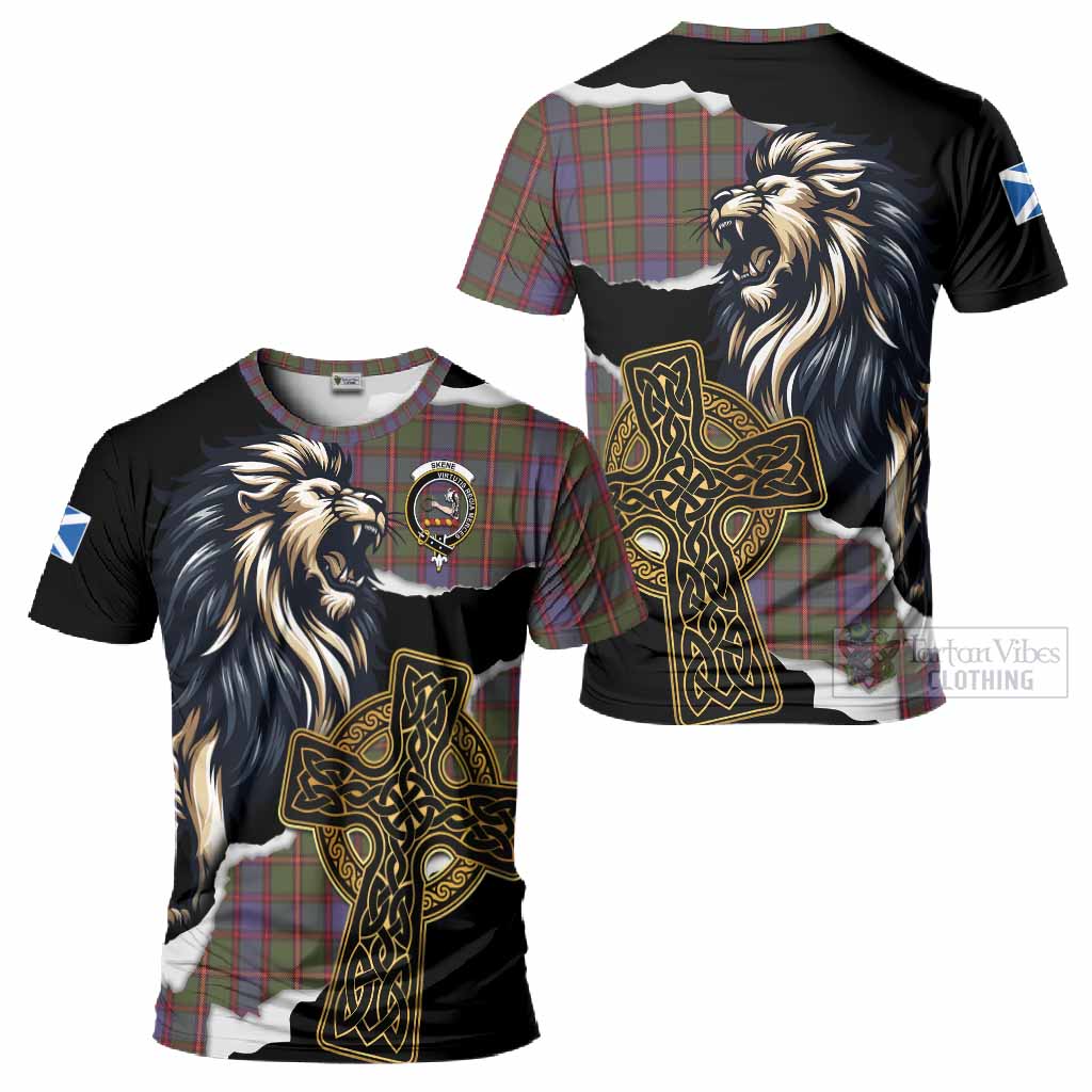 Skene Tartan Scottish T-Shirt Lion Celtic Heritage