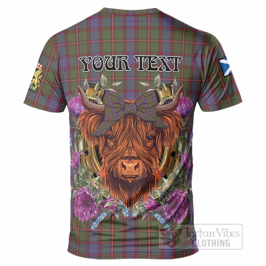 Skene Tartan T-Shirt Scottish Thistle Heilan Coo