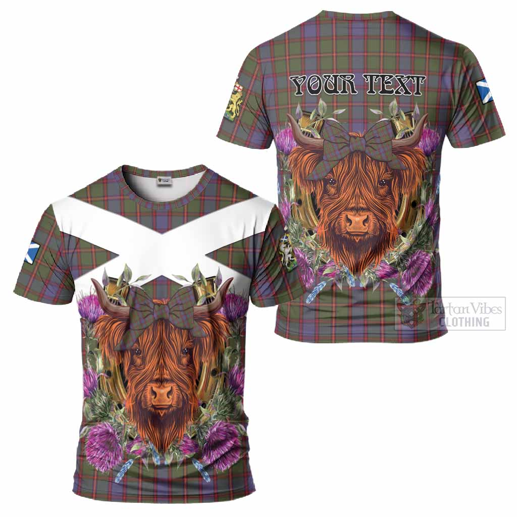 Skene Tartan T-Shirt Scottish Thistle Heilan Coo