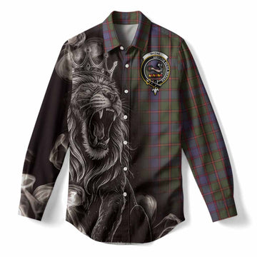 Skene Tartan Women Casual Shirt Roaring Lion Heritage