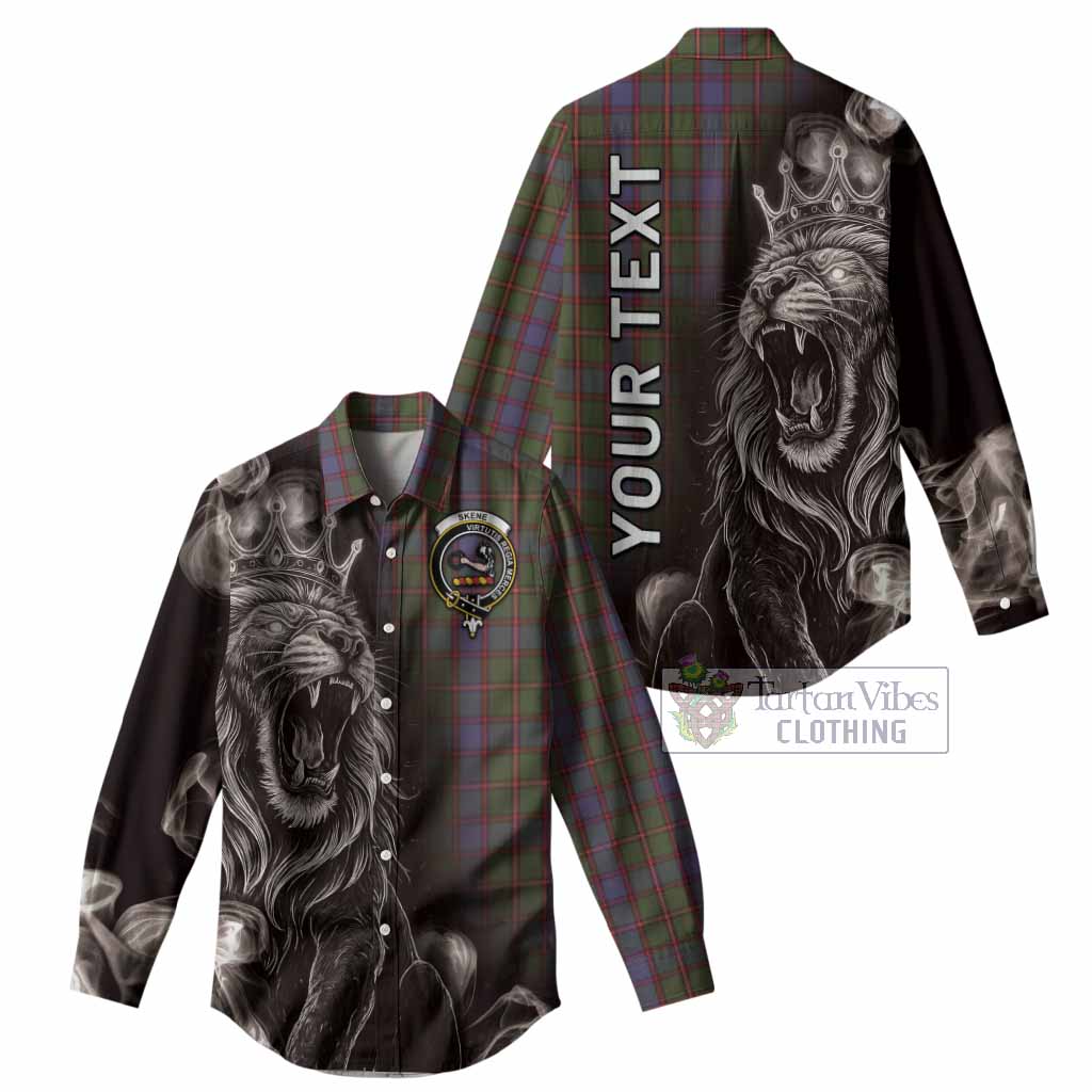 Skene Tartan Women Casual Shirt Roaring Lion Heritage