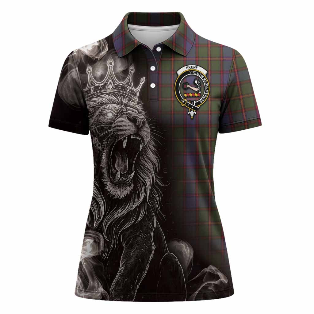 Skene Tartan Women Polo Shirt Roaring Lion Heritage