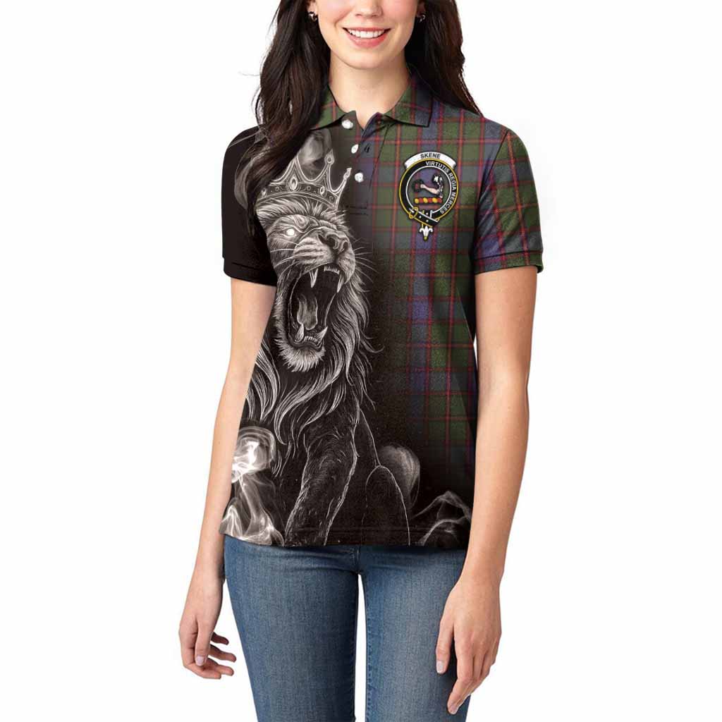 Skene Tartan Women Polo Shirt Roaring Lion Heritage