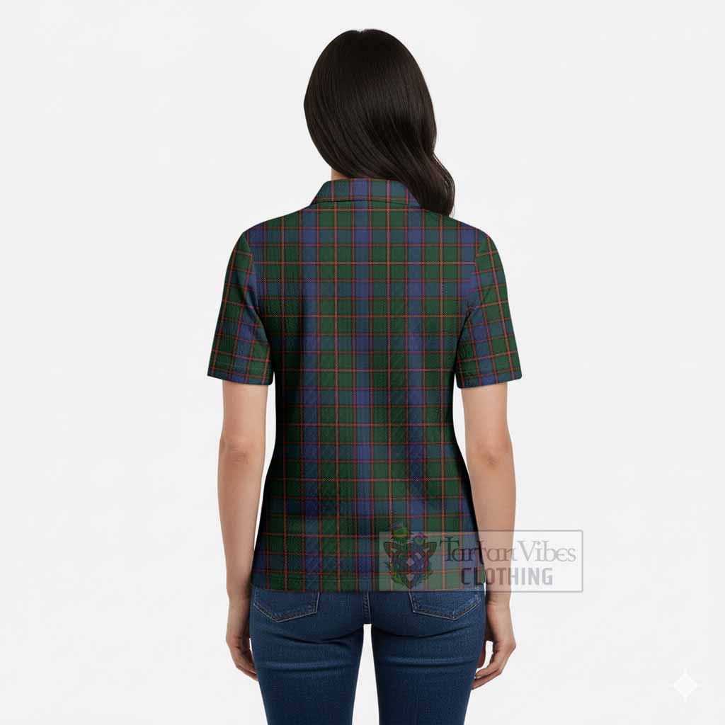 Skene Tartan Women’s Polo Sweater Top with Family Crest