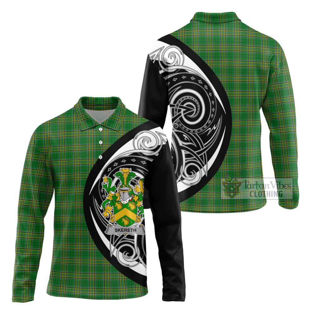 Skereth Irish Clan Long Sleeve Polo Shirt Celtic Circle Style - Tartan Vibes Clothing