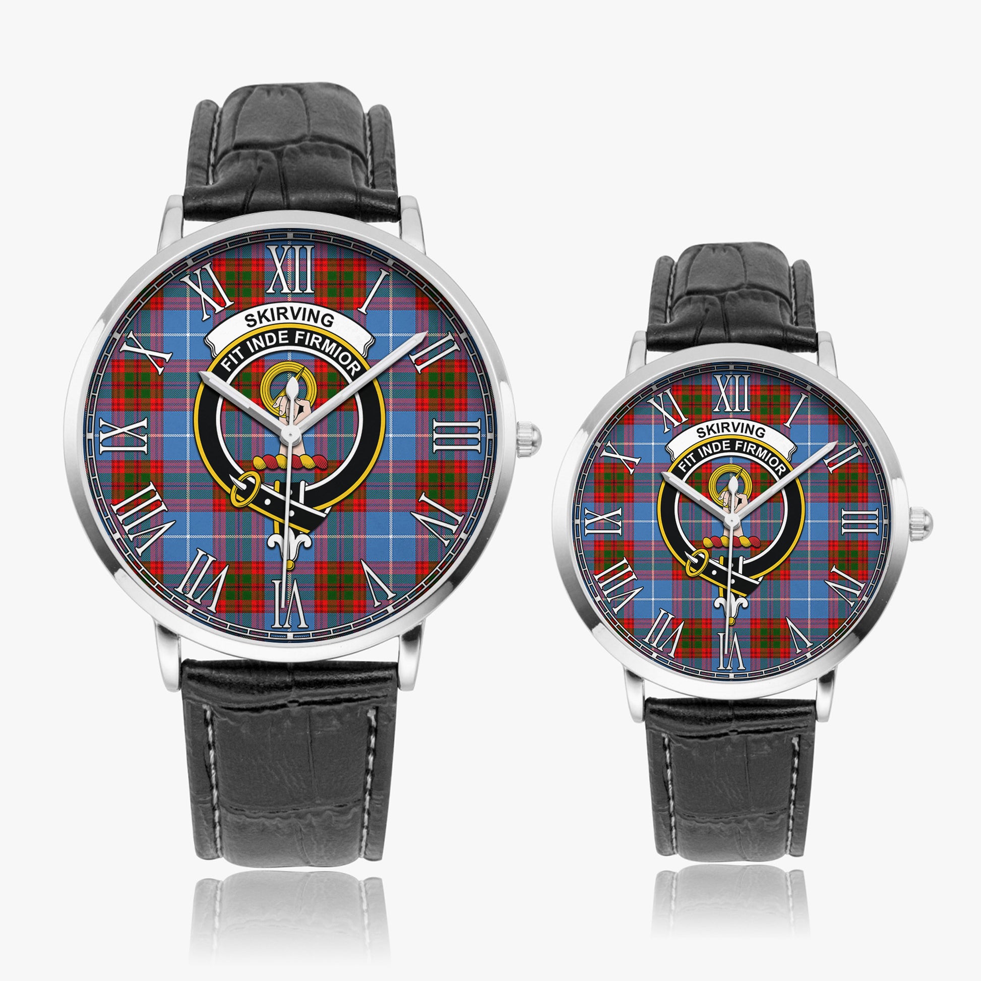 Skirving Tartan Family Crest Leather Strap Quartz Watch - Tartan Vibes Clothing