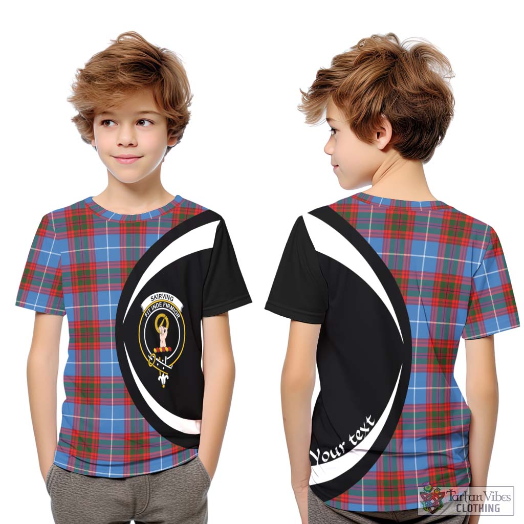 Skirving Tartan Kid T-Shirt with Family Crest Circle Style Youth XL Size14 - Tartan Vibes Clothing