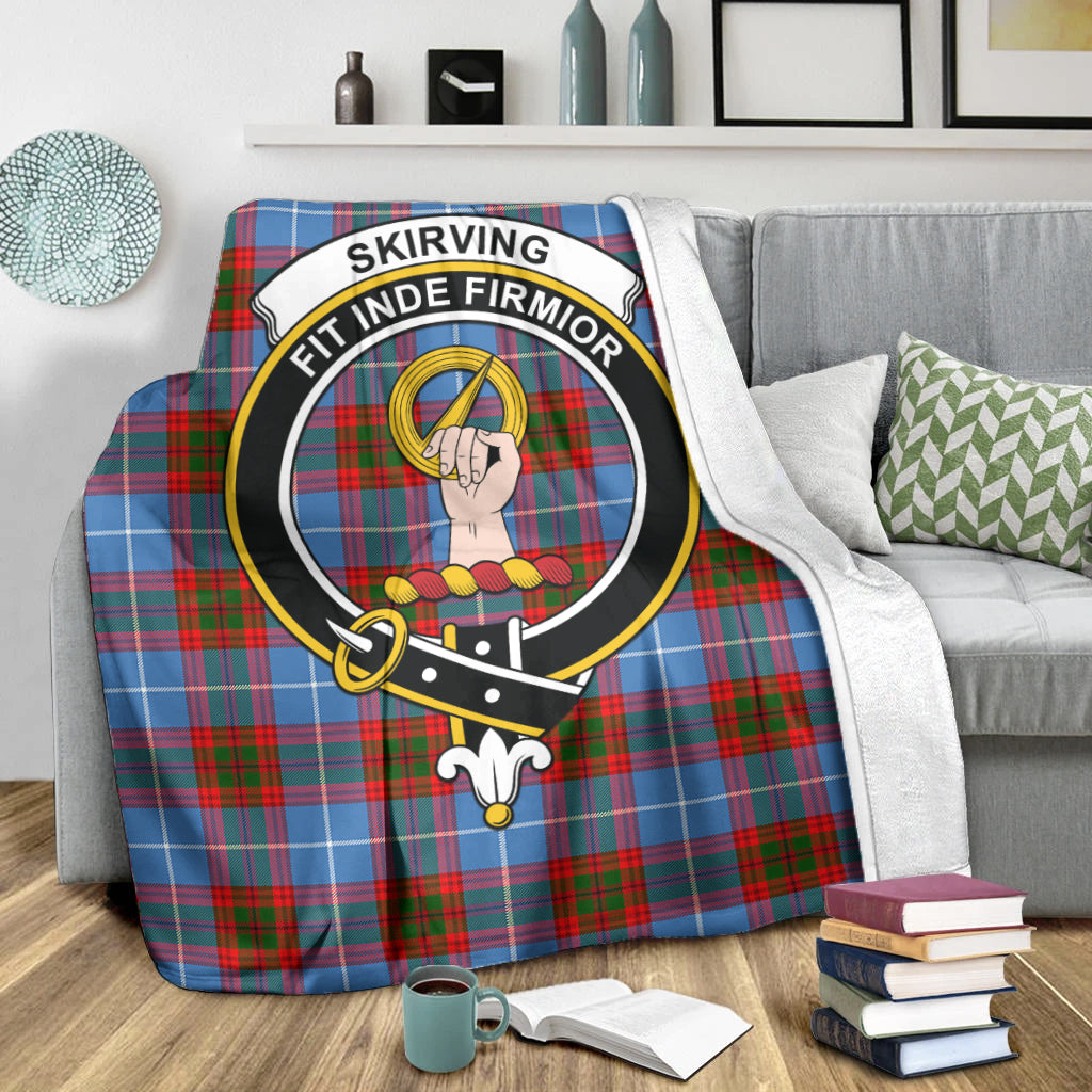 Skirving Tartan Blanket with Family Crest X-Large 59 x 79 inches 150 x 200 cm - Tartan Vibes Clothing