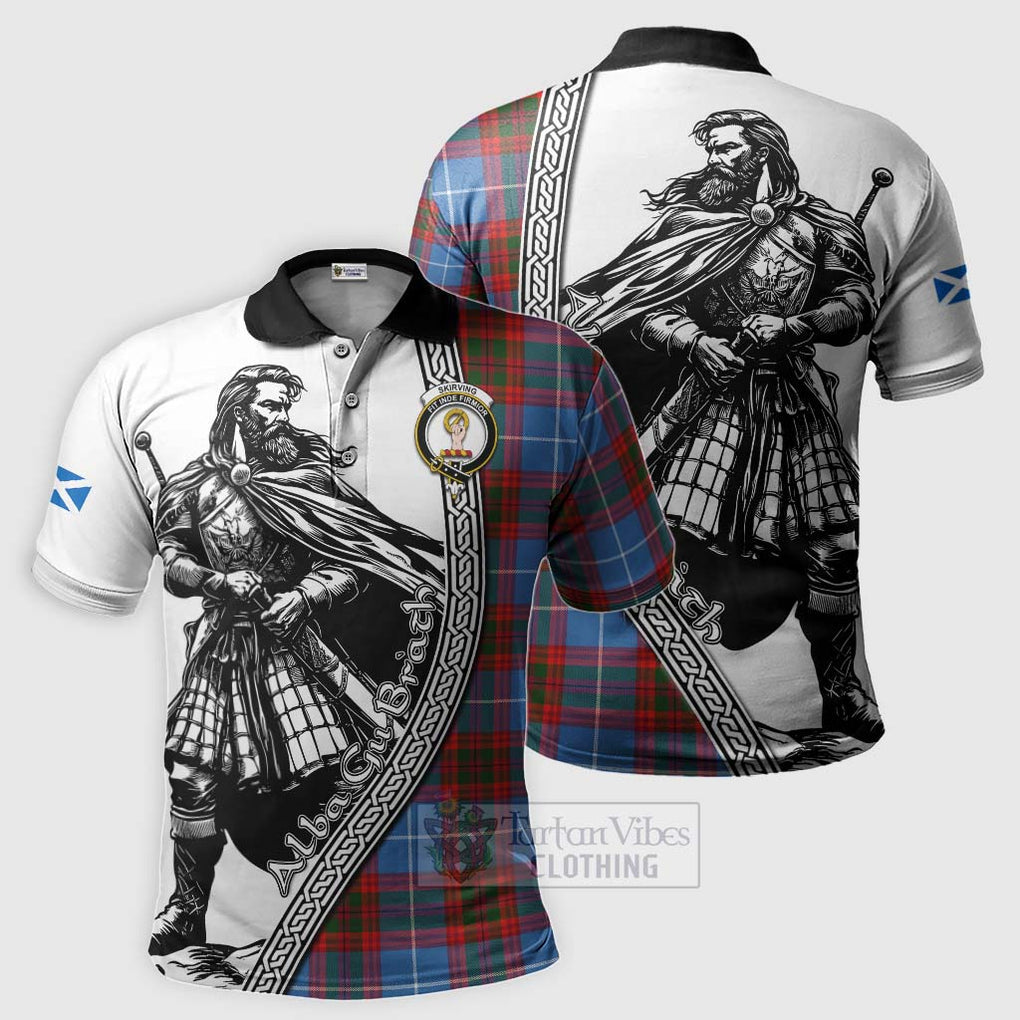 Skirving Tartan Clan Crest Polo Shirt with Highlander Warrior Celtic Style Kid - Tartan Vibes Clothing
