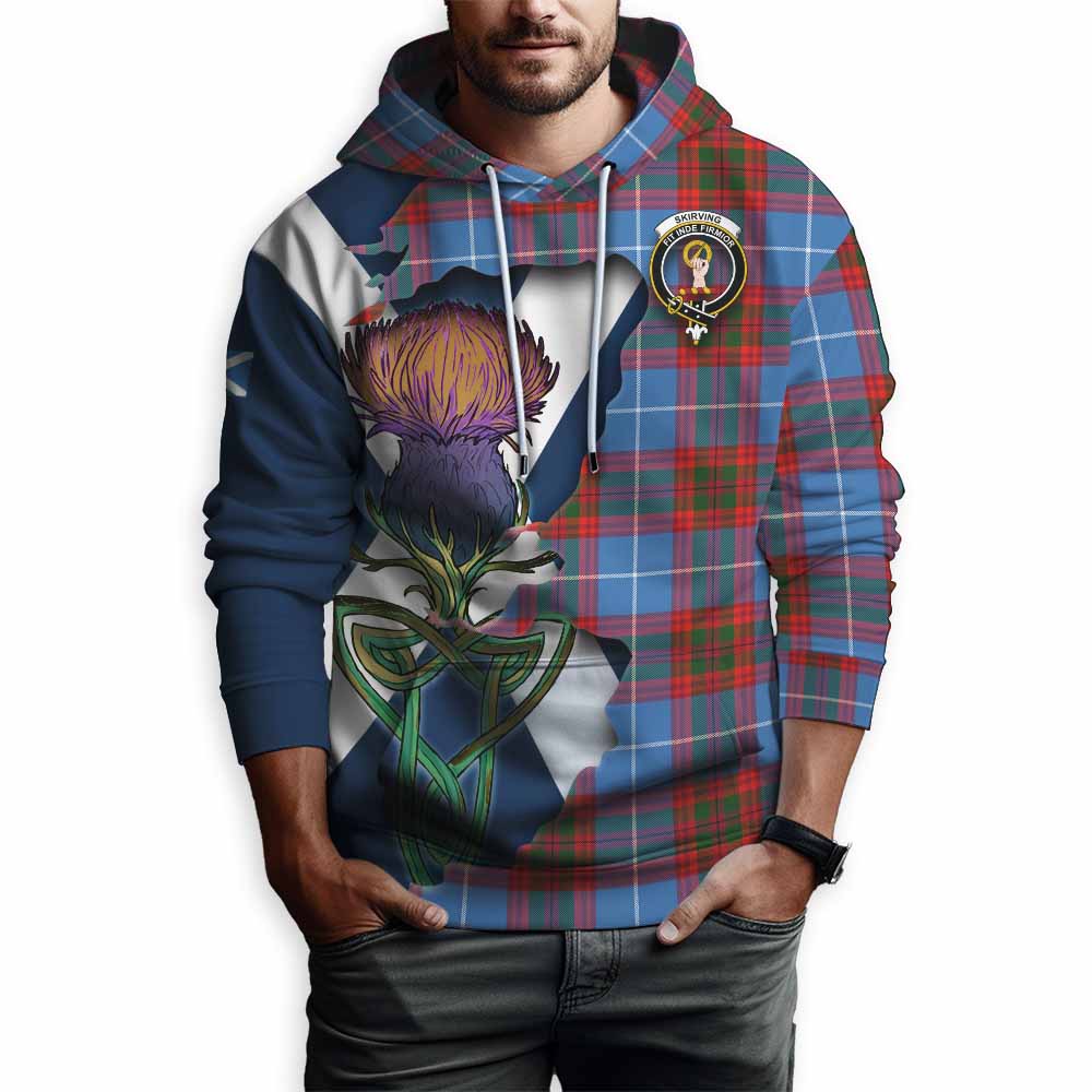 Tartan Vibes Clothing Skirving Tartan Family Crest Hoodie Scottish Thistle Celtic Inspired