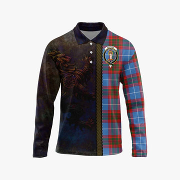 Skirving Tartan Family Crest Long Sleeve Polo Shirt Alba Gu Brath Be Brave Lion Ancient Style