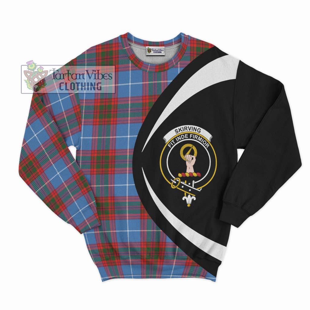 Skirving Tartan Sweatshirt with Family Crest Circle Style Unisex - Tartan Vibes Clothing