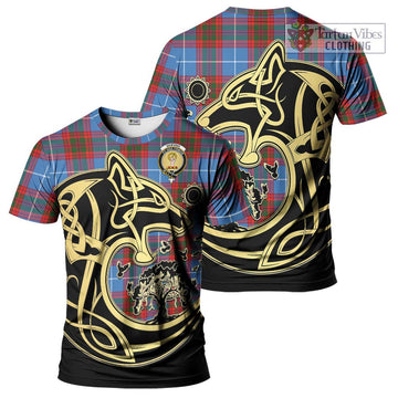 Skirving Tartan T-Shirt with Family Crest Celtic Wolf Style Kid's Shirt - Tartan Vibes Clothing