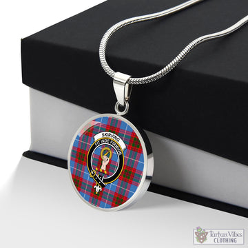 Skirving Tartan Circle Necklace with Family Crest Luxury Necklace (Silver) No - Tartan Vibes Clothing