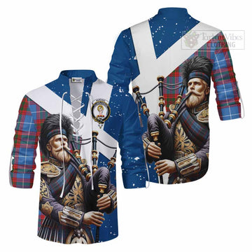 Skirving Tartan Ghillie Kilt Shirt with Family Crest Scottish Bagpiper Vibes Men - Tartan Vibes Clothing