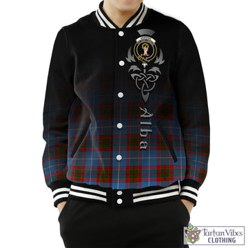 Skirving Tartan Baseball Jacket Featuring Alba Gu Brath Family Crest Celtic Inspired Unisex - Tartan Vibes Clothing