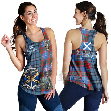 Skirving Tartan Women's Racerback Tanks Happy St. Andrew's Day Half Tartan Style 4XL - Tartan Vibes Clothing