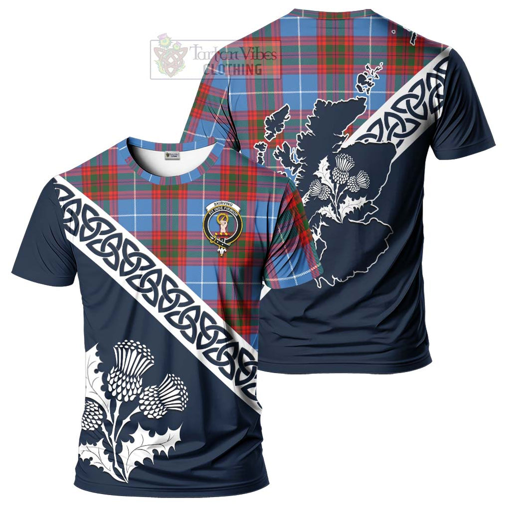 Skirving Tartan T-Shirt Featuring Thistle and Scotland Map Kid's Shirt - Tartanvibesclothing Store