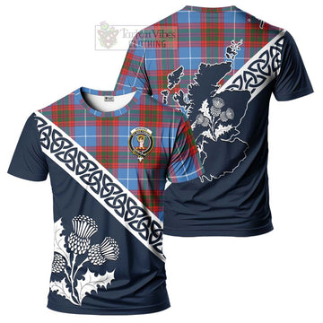 Skirving Tartan T-Shirt Featuring Thistle and Scotland Map Kid's Shirt - Tartanvibesclothing Store