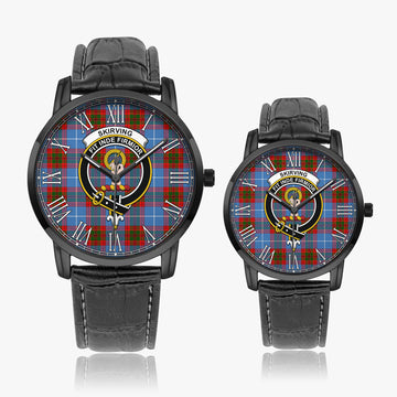 Skirving Tartan Family Crest Leather Strap Quartz Watch Wide Type - Tartan Vibes Clothing