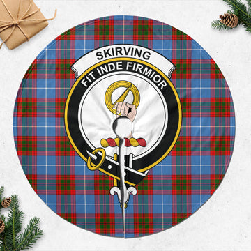 Skirving Tartan Christmas Tree Skirt with Family Crest 47*47 inch - Tartan Vibes Clothing