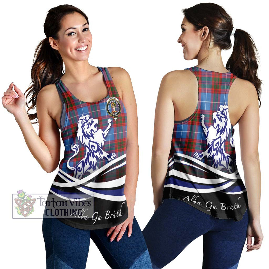 Skirving Tartan Women's Racerback Tanks with Alba Gu Brath Regal Lion Emblem 4XL - Tartan Vibes Clothing