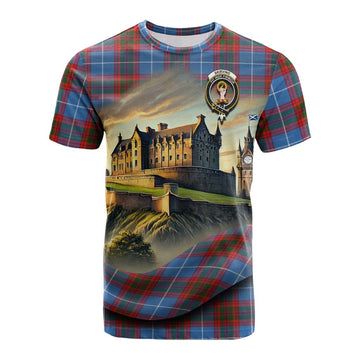 Skirving Tartan Family Crest Cotton T-shirt with Scottish Ancient Castle Style Kid's Shirt - Tartan Vibes Clothing