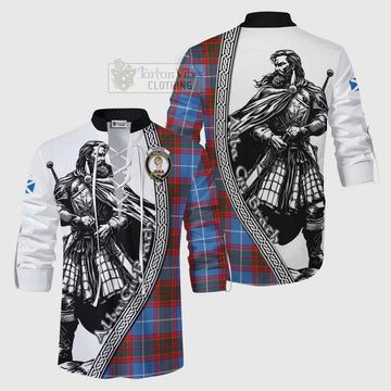 Skirving Tartan Clan Crest Ghillie Kilt Shirt with Highlander Warrior Celtic Style Men - Tartan Vibes Clothing
