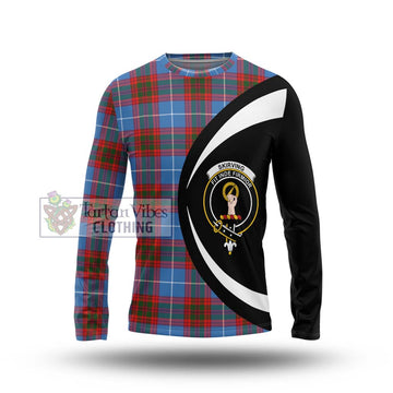 Skirving Tartan Long Sleeve T-Shirt with Family Crest Circle Style Unisex - Tartan Vibes Clothing