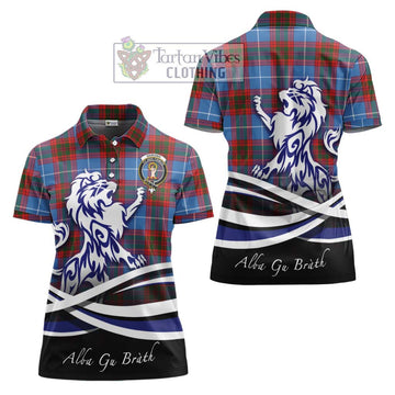 Skirving Tartan Women's Polo Shirt with Alba Gu Brath Regal Lion Emblem Women - Tartan Vibes Clothing