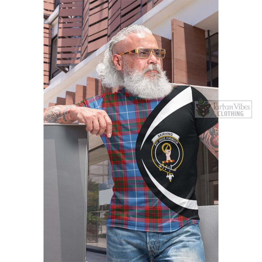 Skirving Tartan Cotton T-shirt with Family Crest Circle Style Men's Shirt - Tartan Vibes Clothing