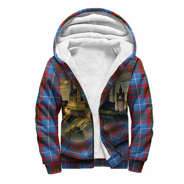 Skirving Tartan Family Crest Sherpa Hoodie with Scottish Ancient Castle Style Unisex S - Tartan Vibes Clothing