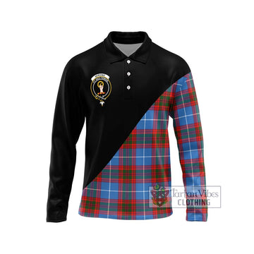 Skirving Tartan Long Sleeve Polo Shirt with Family Crest and Military Logo Style Unisex - Tartan Vibes Clothing
