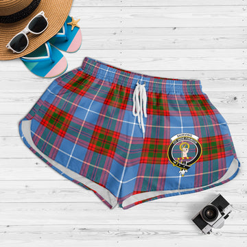 Skirving Tartan Womens Shorts with Family Crest