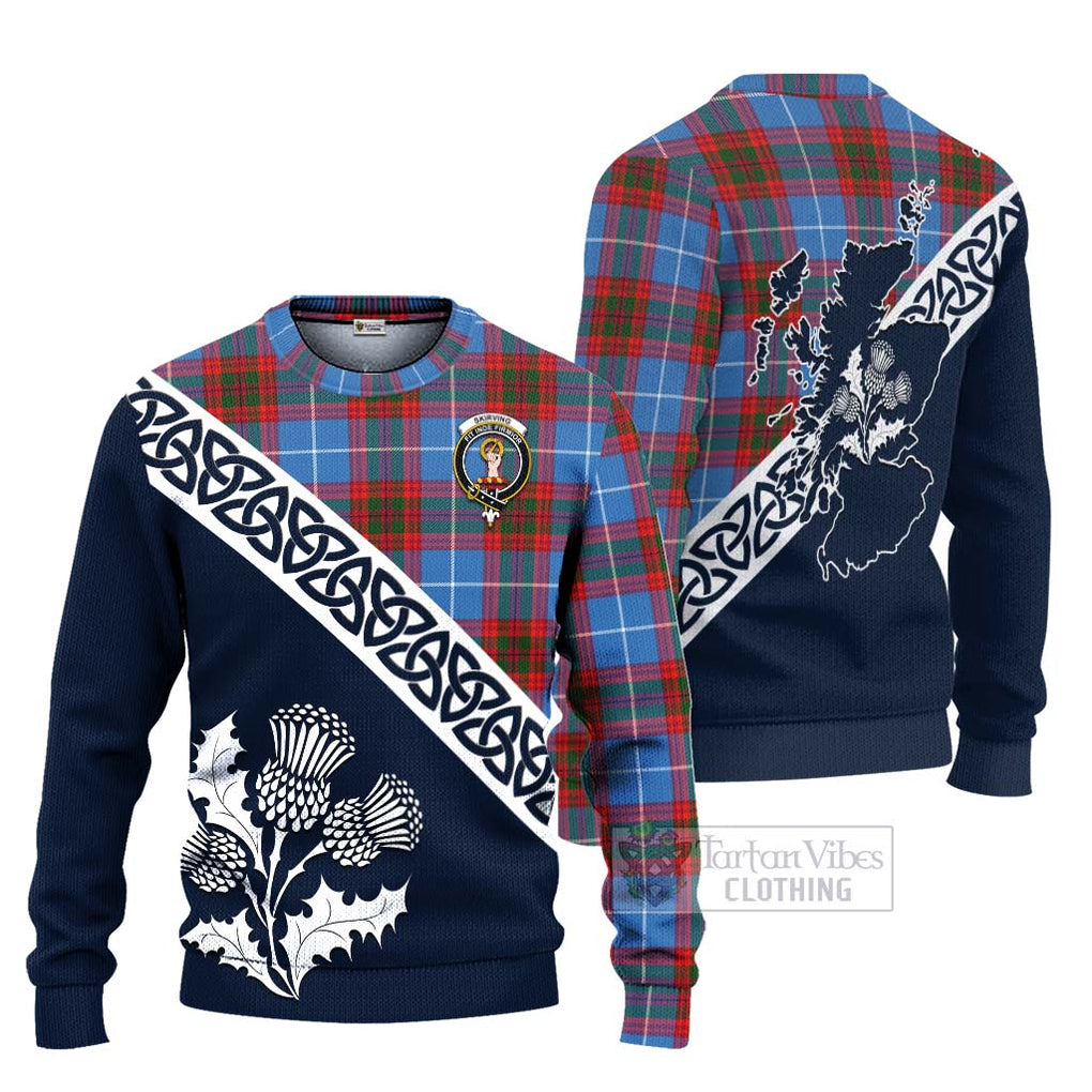Skirving Tartan Ugly Sweater Featuring Thistle and Scotland Map Unisex - Tartan Vibes Clothing