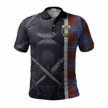 Skirving Tartan Polo Shirt with Family Crest Cross Sword Thistle Celtic Vibes Kid - Tartan Vibes Clothing