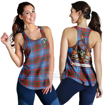 Skirving Tartan Women's Racerback Tanks with Family Crest and Bearded Skull Holding Bottles of Whiskey 4XL - Tartan Vibes Clothing