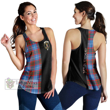 Skirving Tartan Women's Racerback Tanks with Family Crest and Half Of Me Style 4XL - Tartan Vibes Clothing