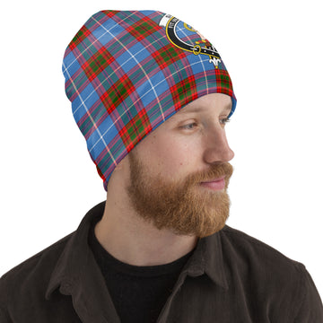 Skirving Tartan Beanies Hat with Family Crest