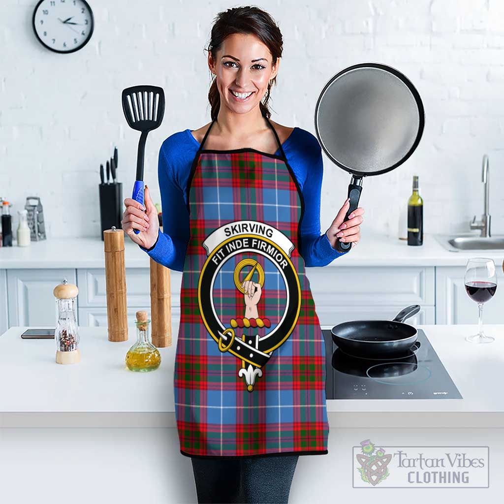 Skirving Tartan Apron with Family Crest Black S 38x47 cm - Tartan Vibes Clothing
