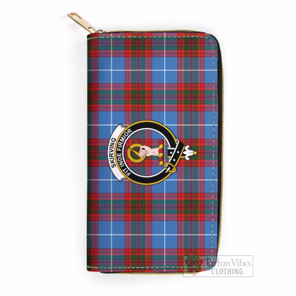 Skirving Tartan Women's Leather Wallet with Family Crest One Size 19.7*10.5*3.5 cm - Tartan Vibes Clothing