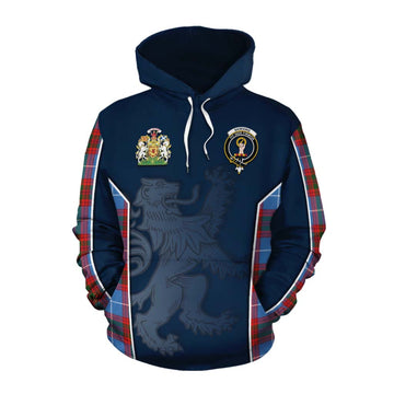 Skirving Tartan Cotton Hoodie with Family Crest and Lion Rampant Vibes Sport Style Pullover Hoodie XS - Tartan Vibes Clothing