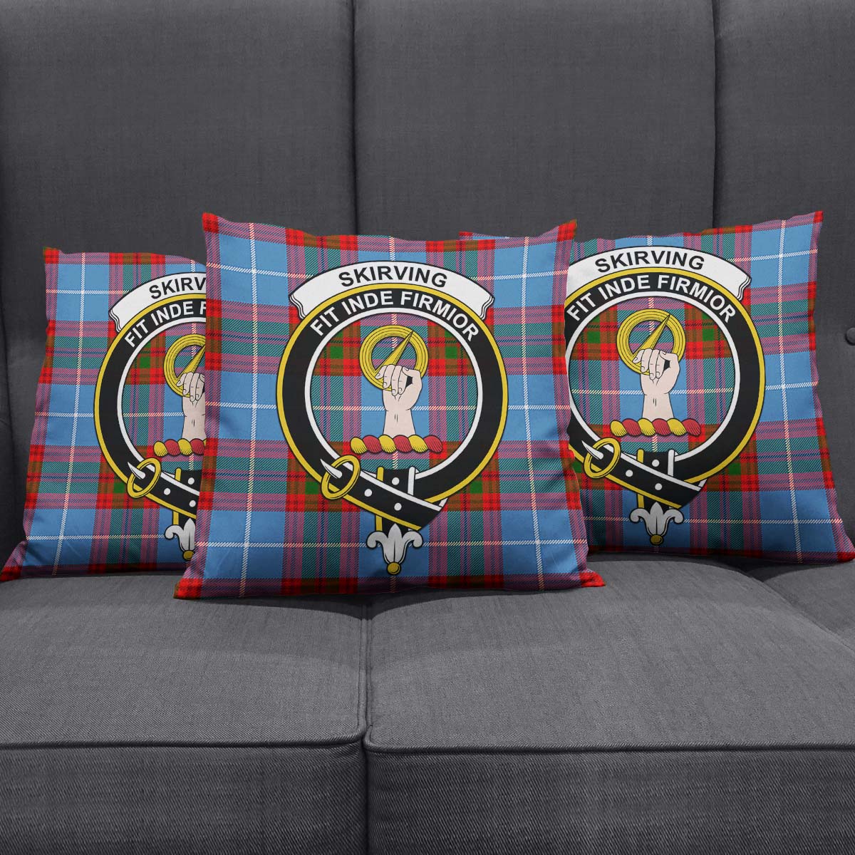 Skirving Tartan Pillow Cover with Family Crest Rectangle Pillow Cover 51*91cm - Tartan Vibes Clothing