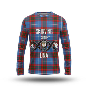 Skirving Tartan Long Sleeve T-Shirt with Family Crest DNA In Me Style Unisex - Tartan Vibes Clothing