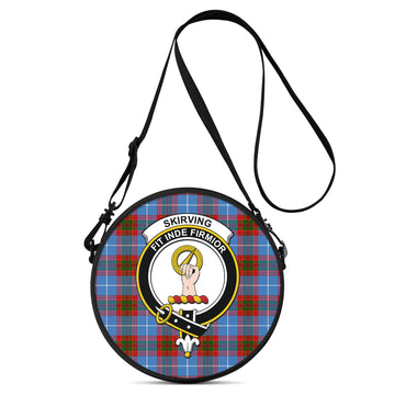 Skirving Tartan Round Satchel Bags with Family Crest One Size 9*9*2.7 inch - Tartan Vibes Clothing