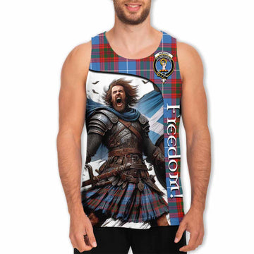 Tartan Vibes Clothing Skirving Crest Tartan Men's Tank Top Inspired by the Freedom of Scottish Warrior
