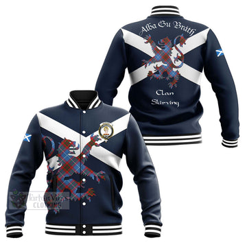 Skirving Tartan Lion Rampant Baseball Jacket Proudly Display Your Heritage with Alba Gu Brath and Clan Name Unisex - Tartan Vibes Clothing